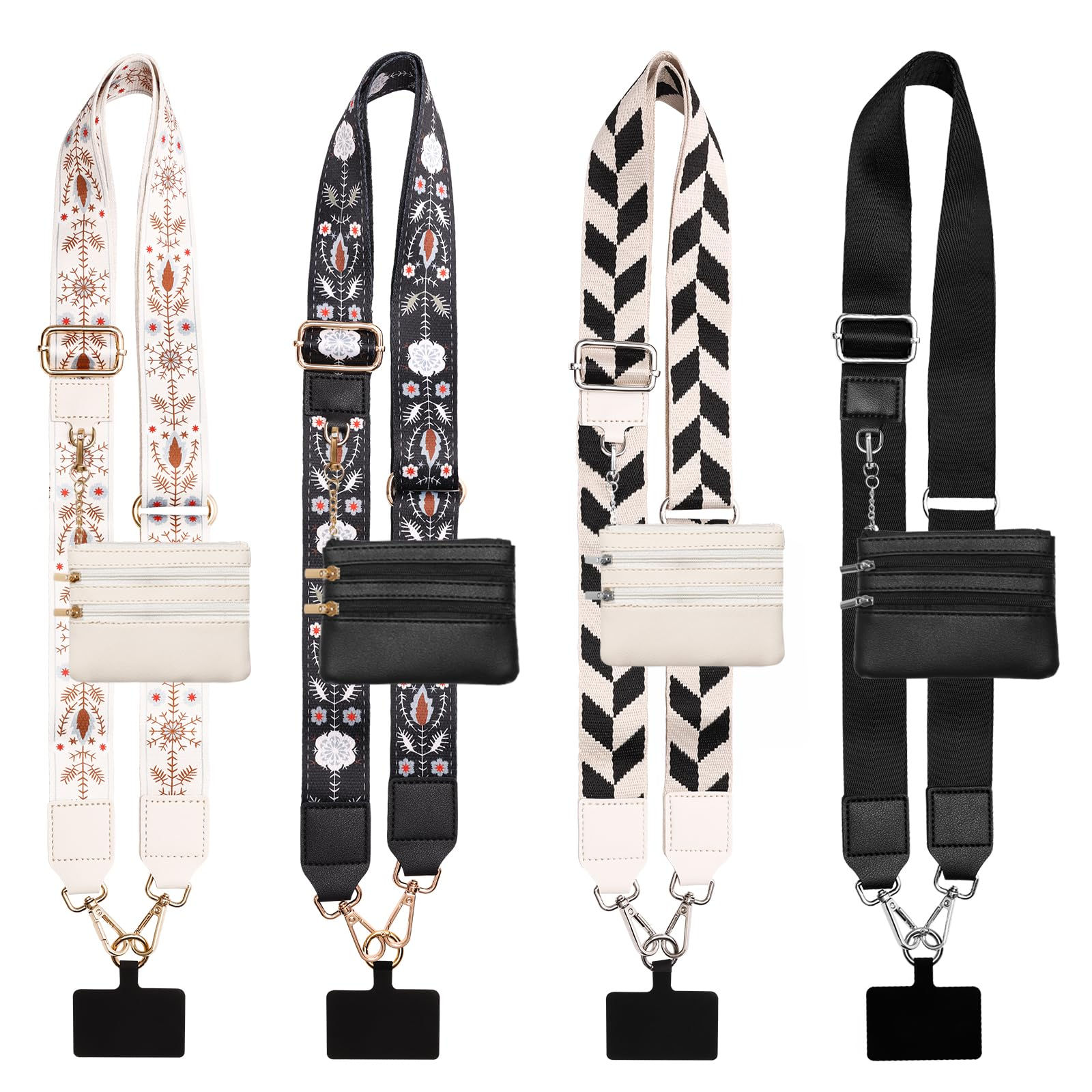 4-Pack Clip & Go Strap for Phone with Wallet, Crossbody Phone Strap