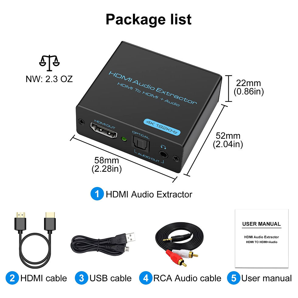 Thumbnail: VPFET Audio Extractor to Optical AUX HDMI 4K Adapter Splitter Converter