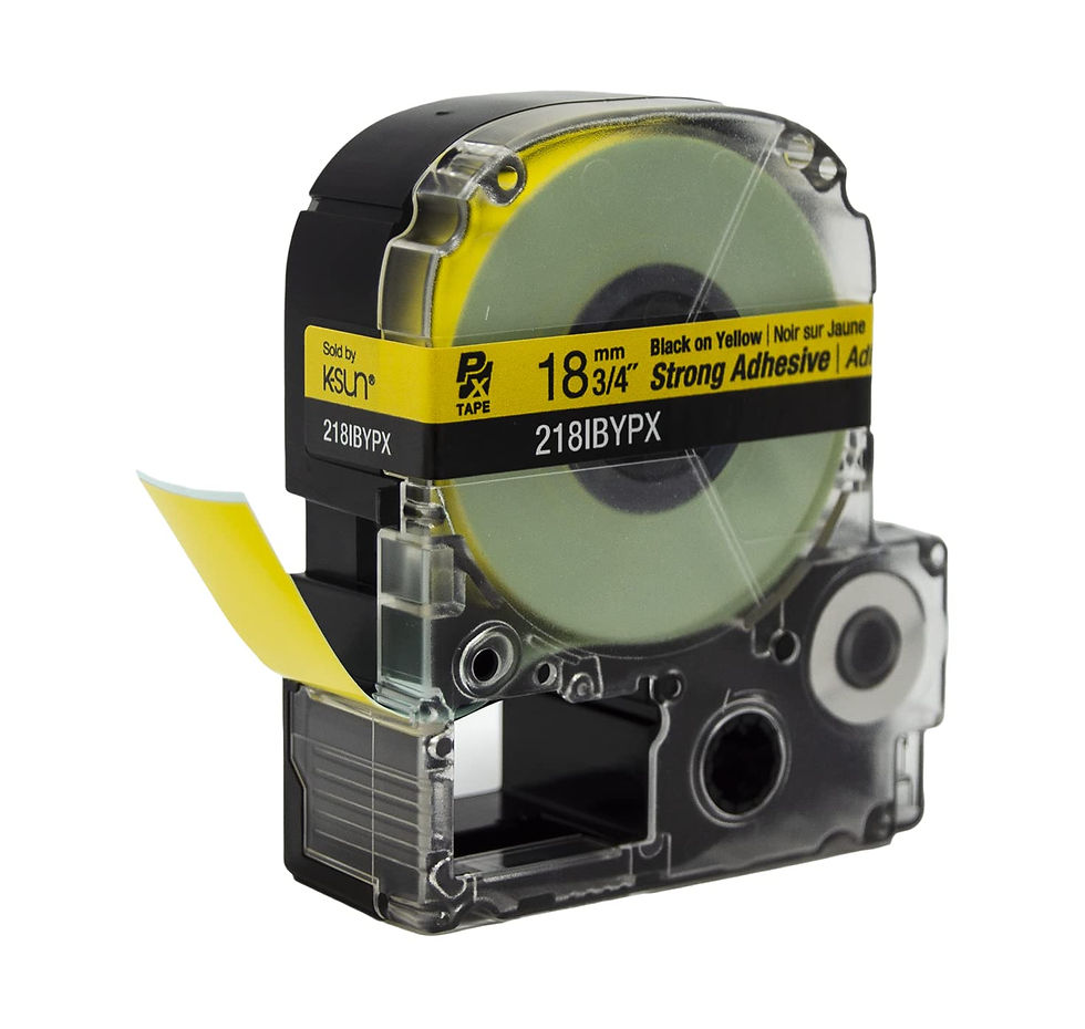 Thumbnail: Epson LABELWORKS PET Tape - on Yellow 218IBYPX Genuine Cartridge Black