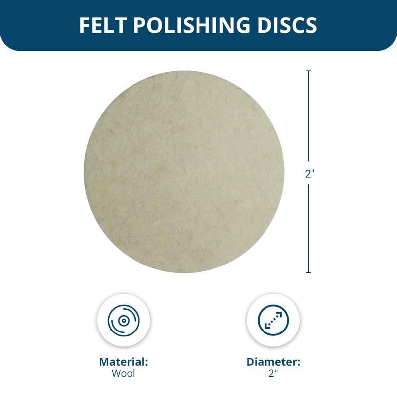 Thumbnail: Benchmark Abrasives Discs Felt Quick Wool Pad 2 Inch Sanding for Drill