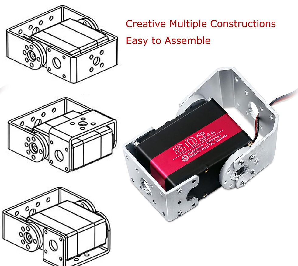Thumbnail: 80KG Robot Servo Torque Steel Waterproof Motor High Gear for Robotics,