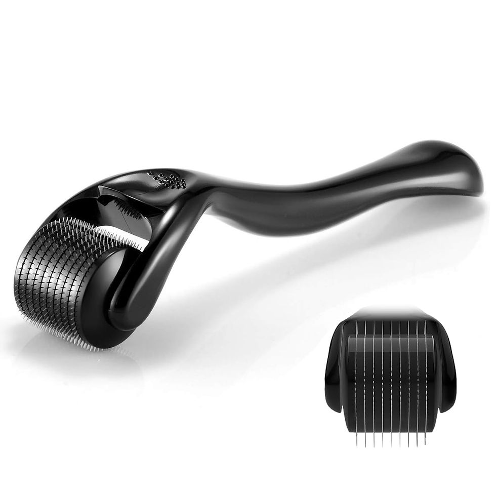 Derma Roller for Hair Growth, Beard Roller, 0.5mm Titanium Needles, Black