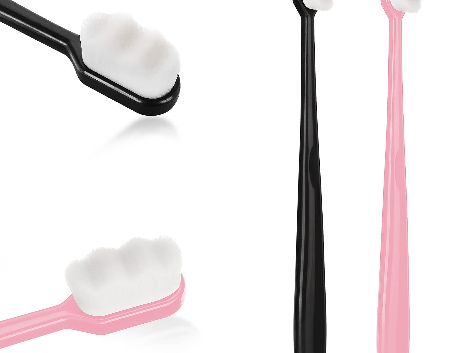 WLLHYF 2PCS Extra Soft Micro Nano Toothbrush, 10,000 Bristles, Painless Brushing