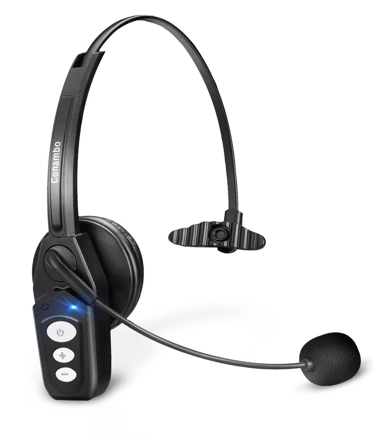 Conambo Bluetooth Headset, Noise-Cancelling, On-Ear for Truck Drivers - Black