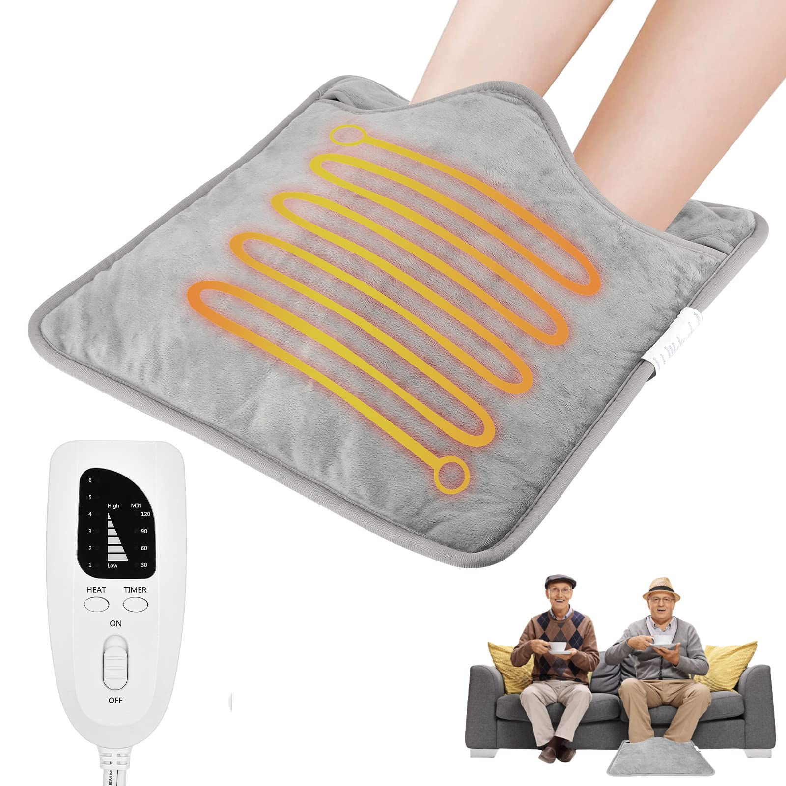 Electric Foot Warmer, Heated Pad for Feet, Neck, Back, 40x40cm