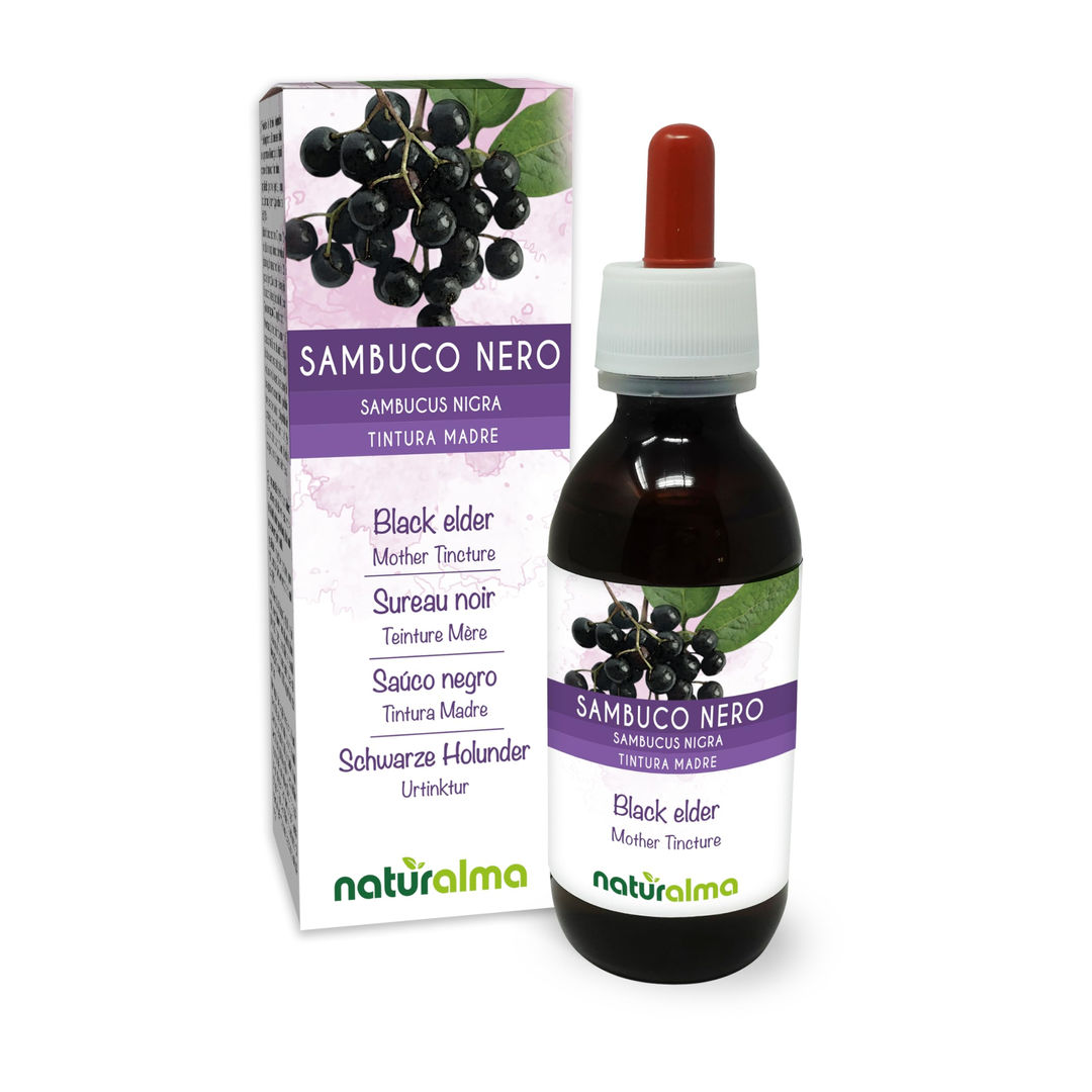 Black Elderberry Extract Drops, 100ml, Vegan Food Supplement
