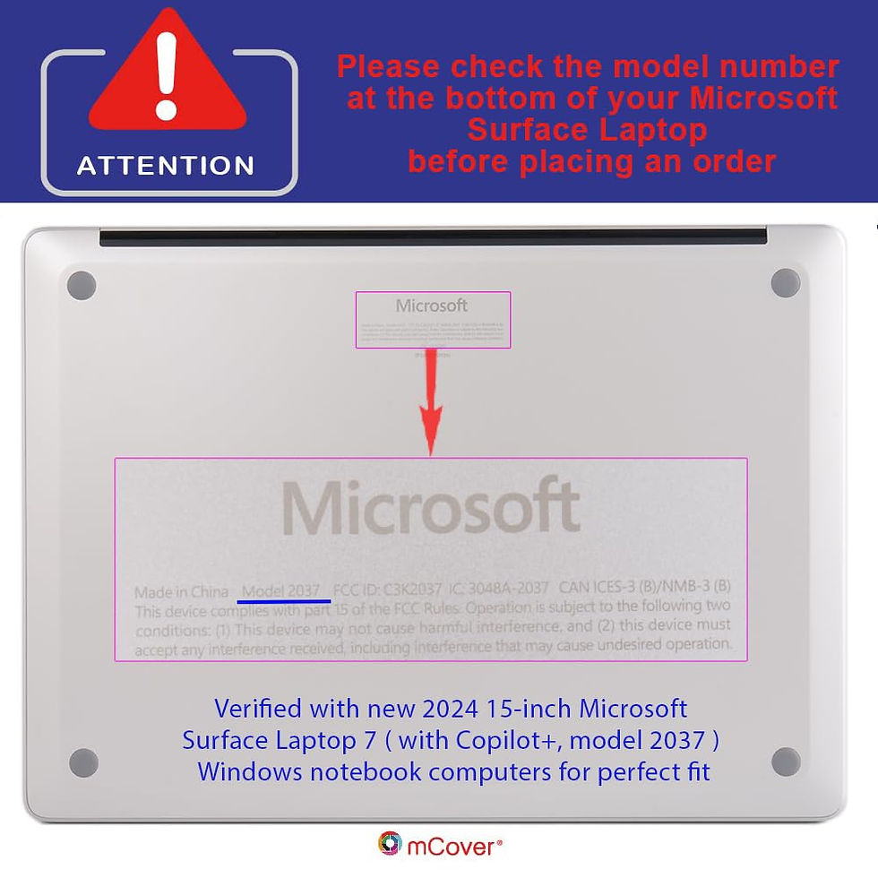 Thumbnail: mCover Case for 2024+ 15" Surface Laptop 7, Black (ARM CPU & Copilot+)