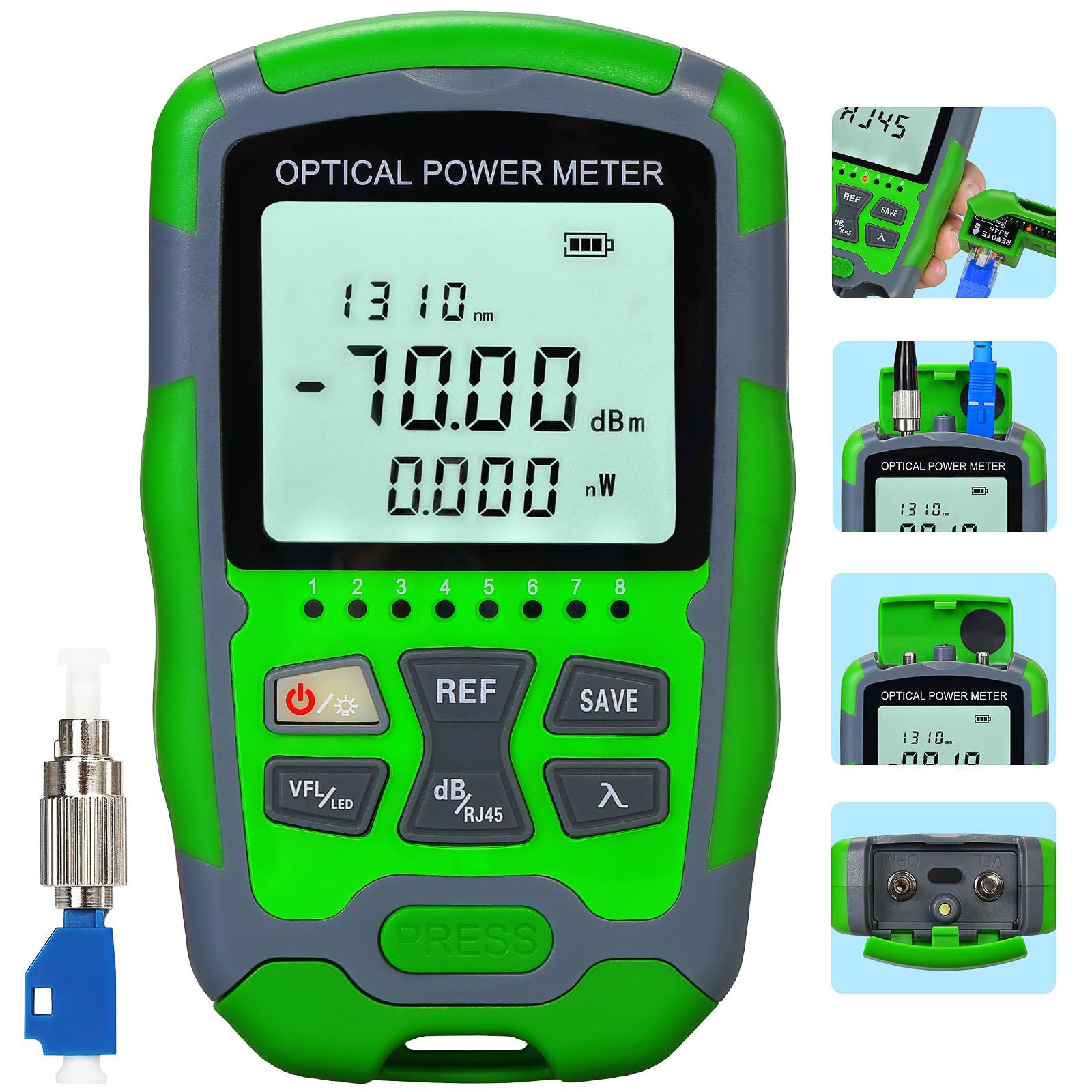 Dry Cell Portable Fiber Optic Power (FC/SC/ST) A-M70 OPM Meter & Network