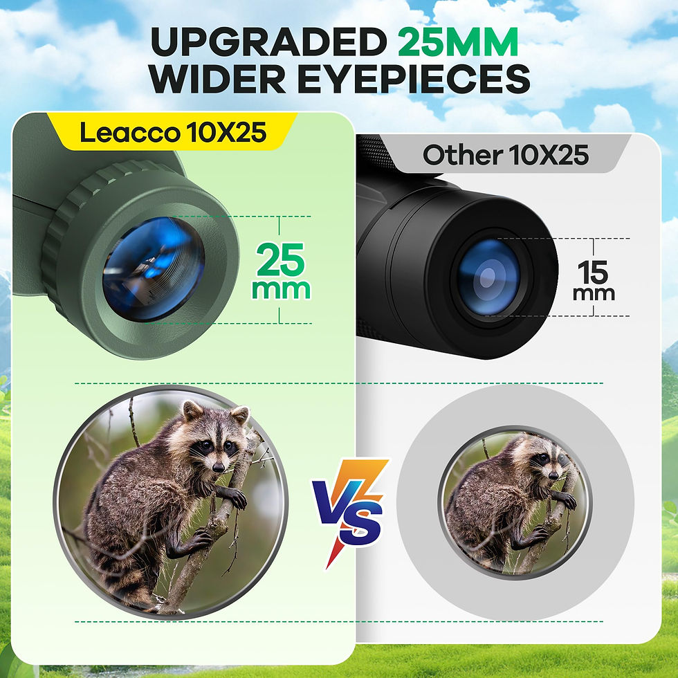 Thumbnail: Leacco for Adults and Kids, View Waterproof 10x25 Compact Binoculars Green
