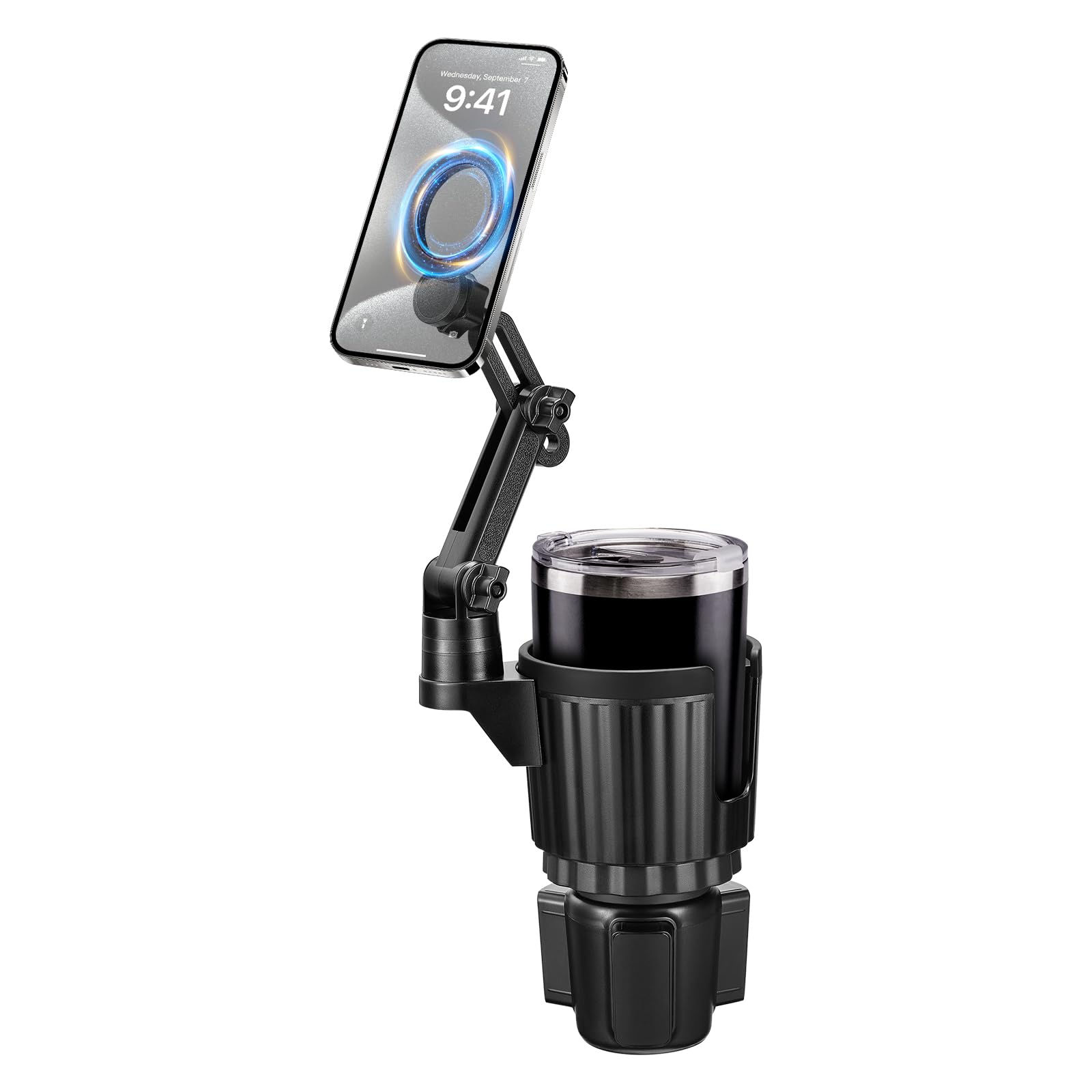 Hill Magnetic Car Cup Holder Phone Mount, 20 Strong Magnets, Adjustable Height