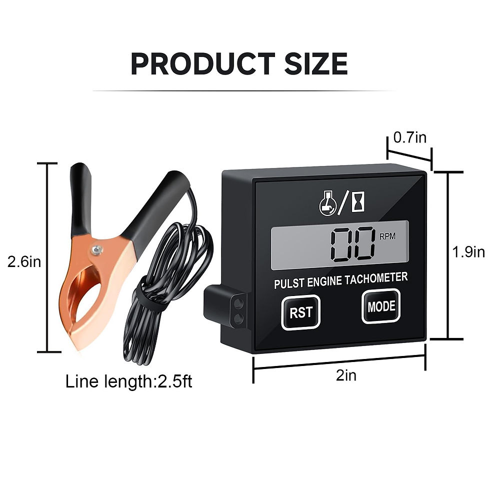 Thumbnail: Digital Chainsaw Tachometer, Pulse Speedometer for Lawn Mower, RV