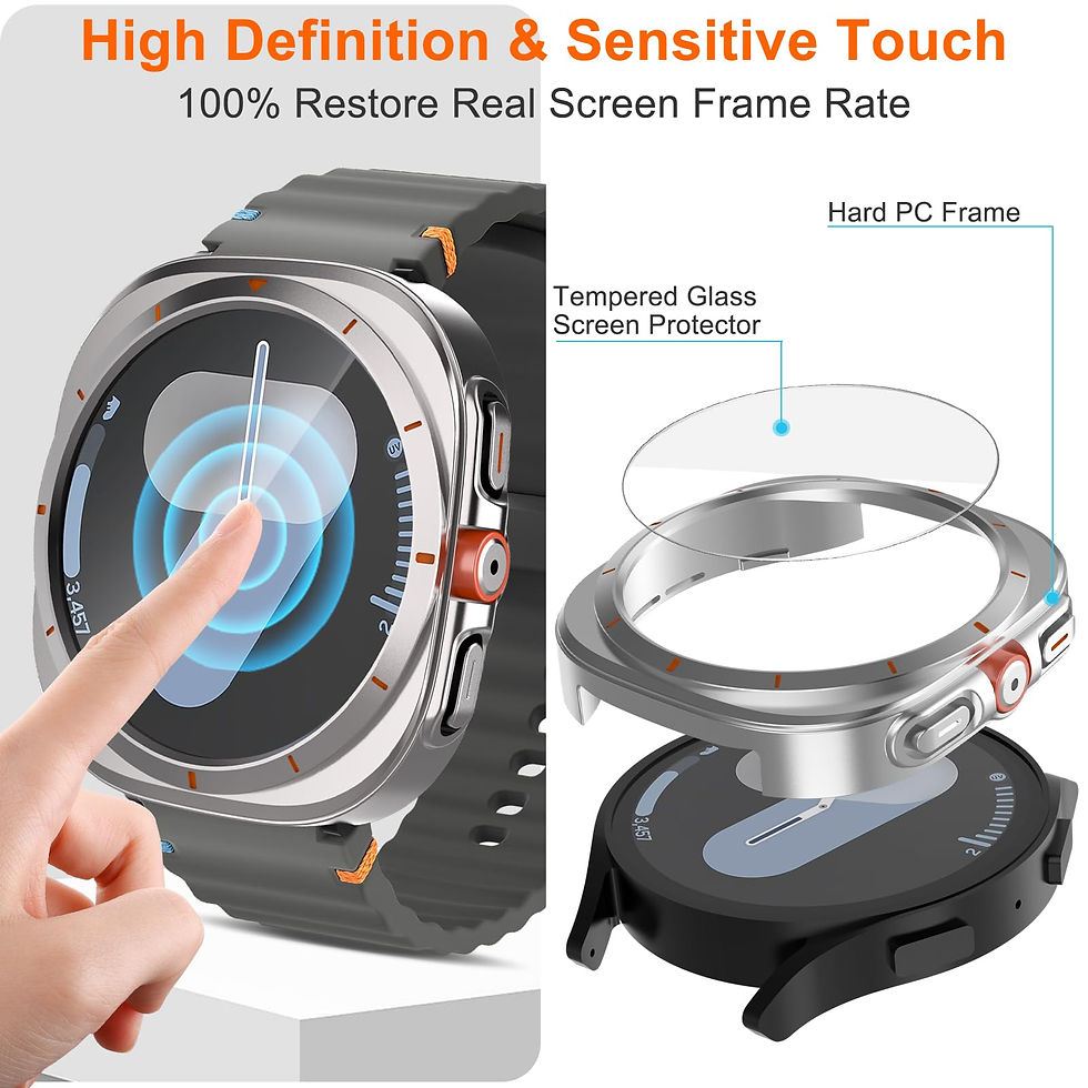 Thumbnail: Samsung Galaxy Watch 7 44mm Hard Case with Tempered Screen, 2-Pack, Black