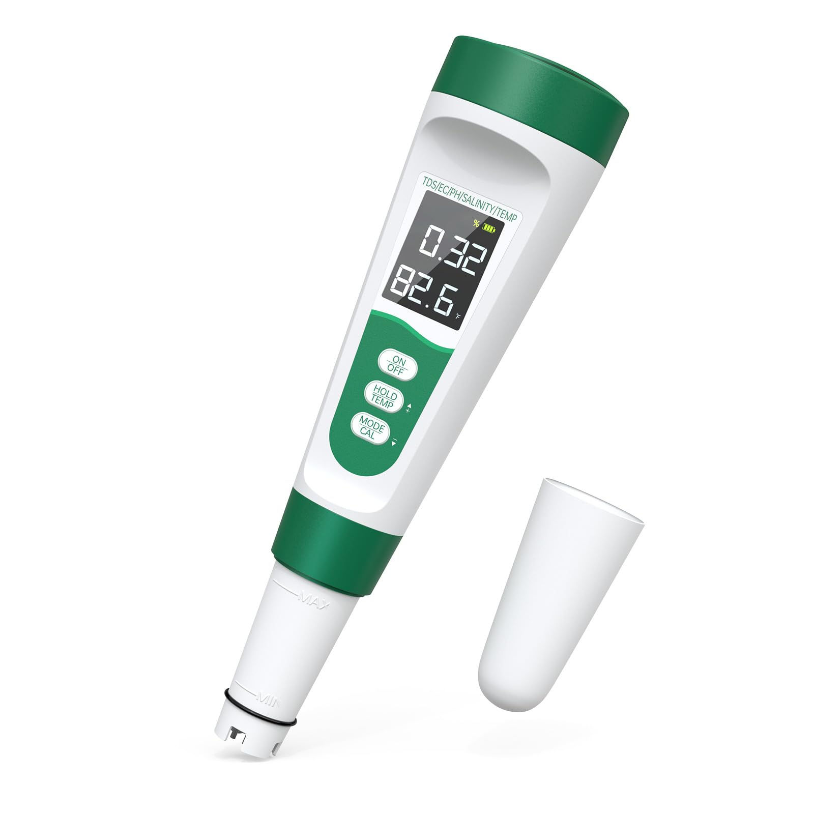 Salt Tester for Saltwater Pool & pH Meter,5 in 1 Reliable,Green Green Water
