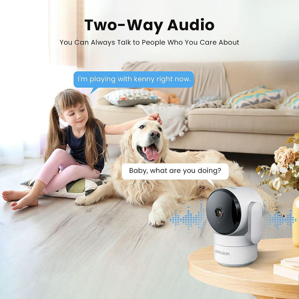 Thumbnail: Indoor Camera 1080p, 360° Pet Camera with Night Vision, Motion Detection