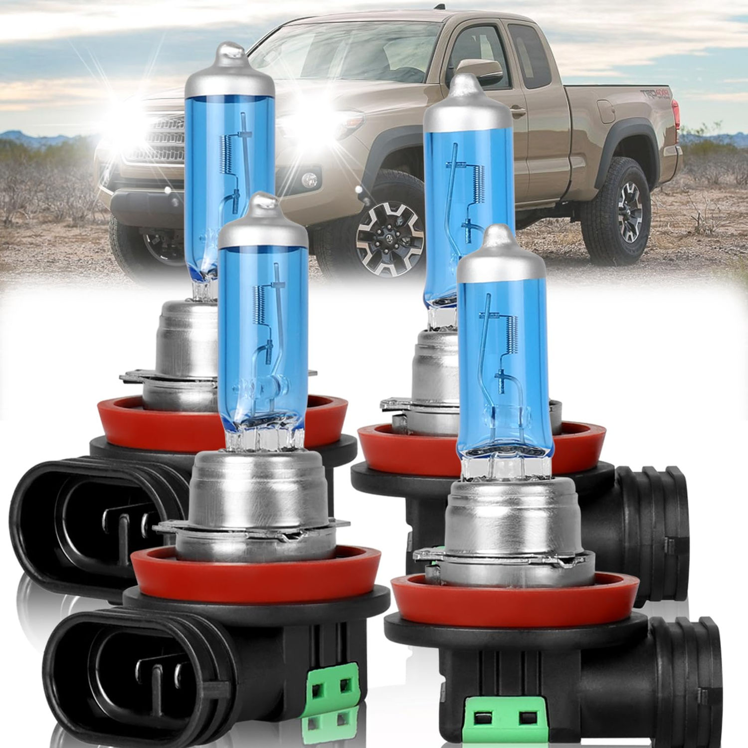 Fit for Toyota + Low and Tacoma 2016 2017 White Toyota 2018 2019 2020 2021