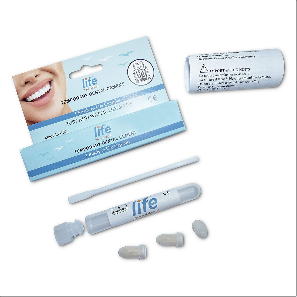 Thumbnail: LIFE Healthcare Dental Repair Kit, Cement for Crowns, Temporary Fix (3 Caps)