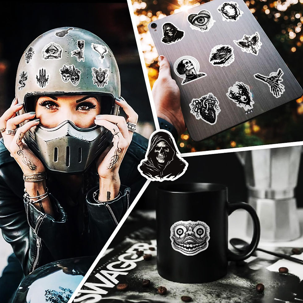 Thumbnail: Halloween Skull Gothic Stickers Pack for Laptop Car Phone Skateboard