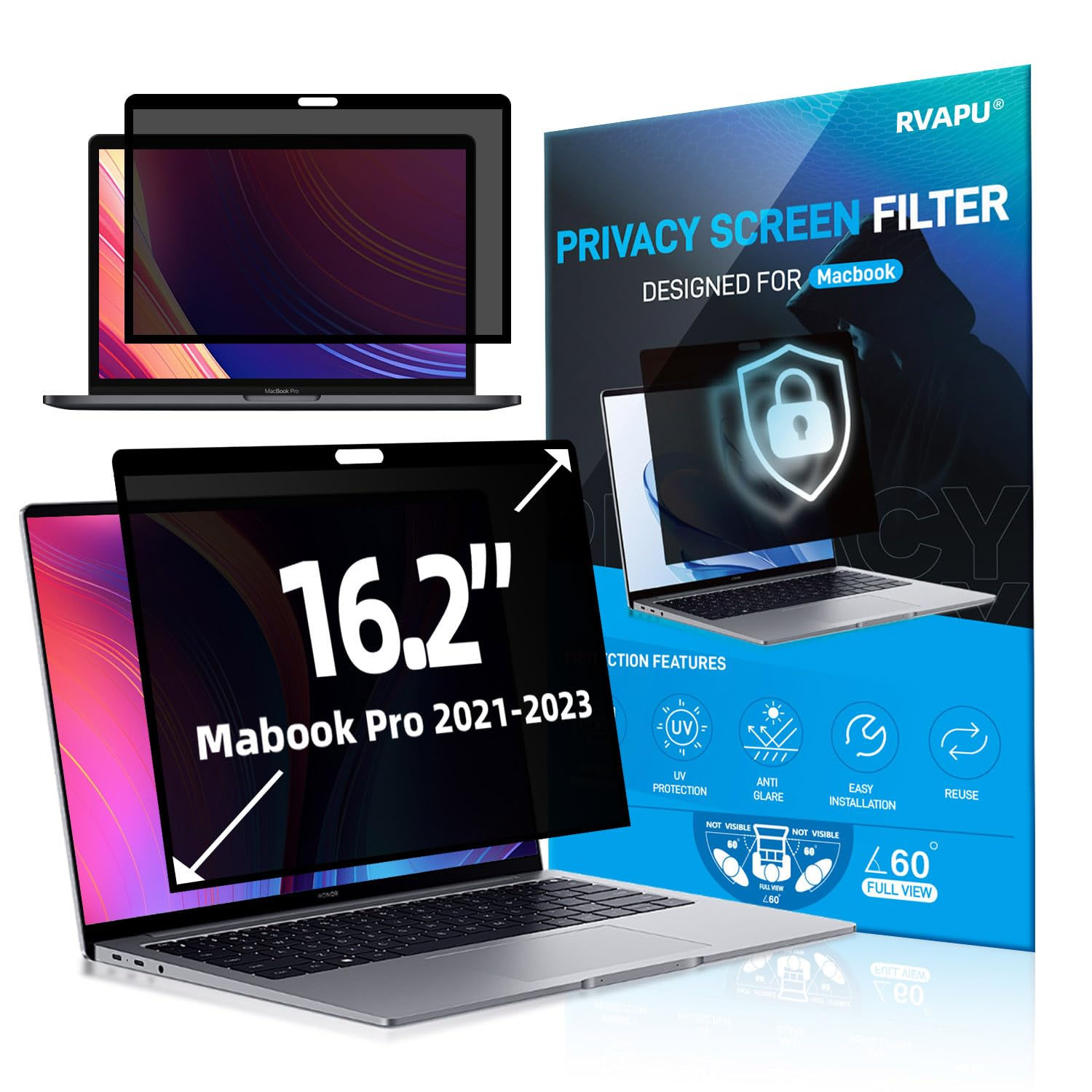 Privacy Screen Protector for MacBook Pro 16-Inch, Anti-Peeping, Anti-Glare