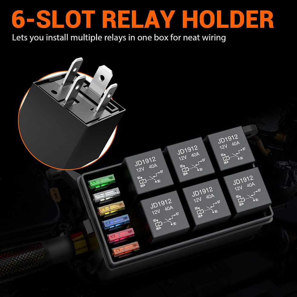 Thumbnail: 12V Fuse Relay Box Way Waterproof 6 Automotive Pre-Wired Box Slot ATC/ATO