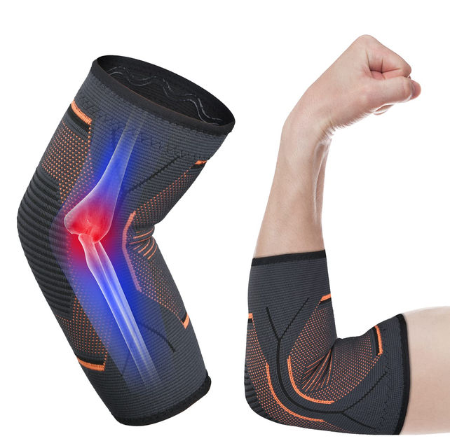 ACWOO Elbow Support Brace, Compression Sleeve, Orange, Medium