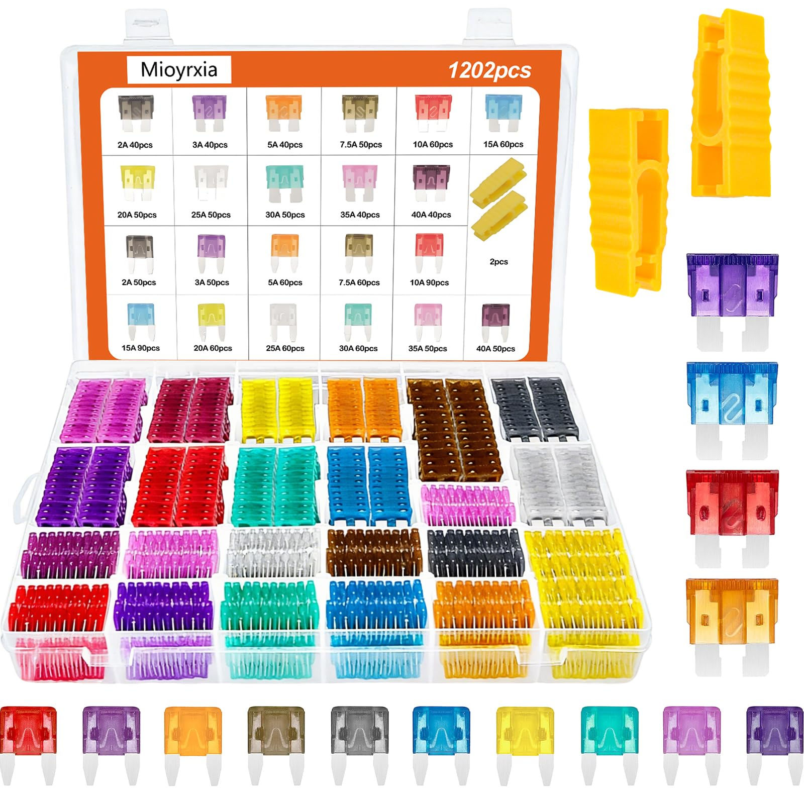 1200PCS Car Fuses Kit, Standard Fuse Kit Assortment 520PCS 680PCS + Fuses