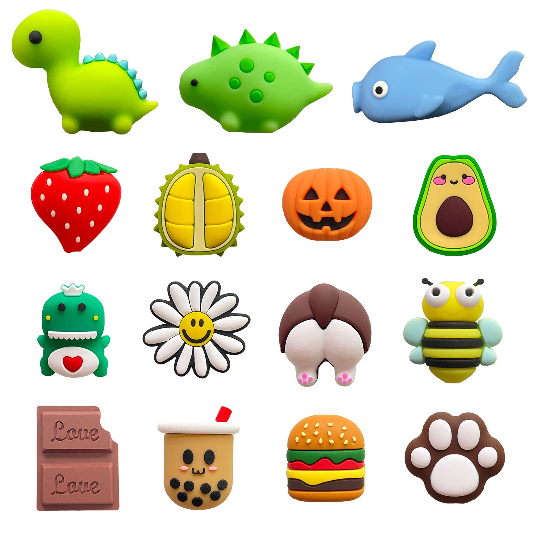 ZAKVOOR 15-Pack USB Charger Protectors, Cable Savers, Animal/Fruit Designs