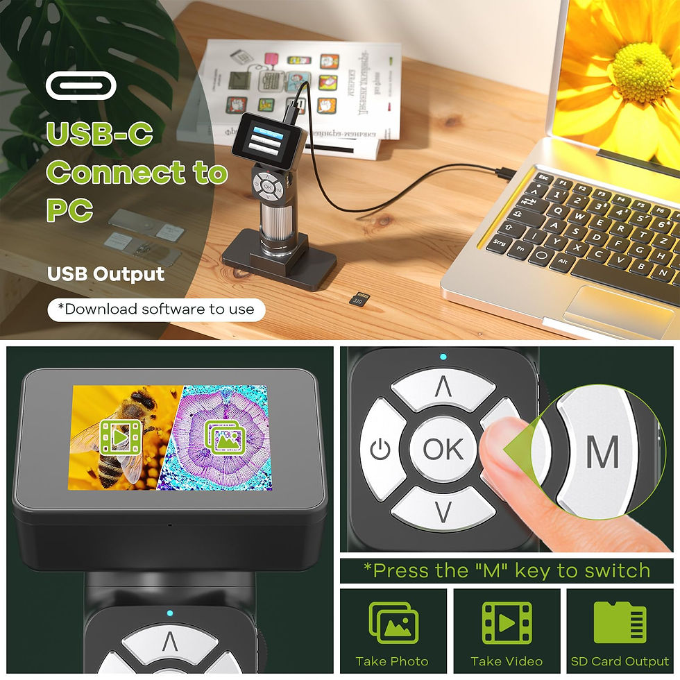 Thumbnail: JL112 Handheld for Kids Adults, Portable with Microscope Digital LCD Screen,