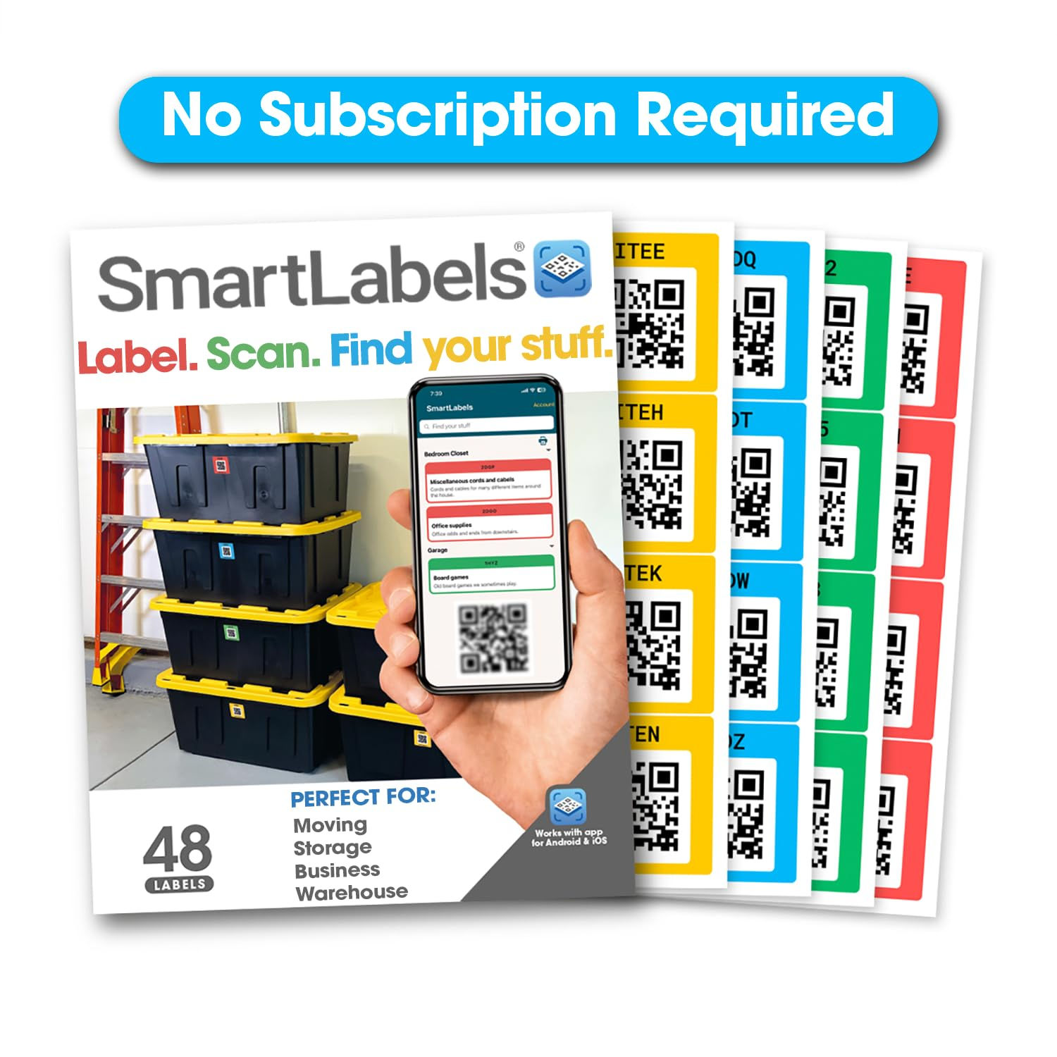 Smart Labels QR Code Stickers of USA Pack 48 (Original) - QR Code Labels