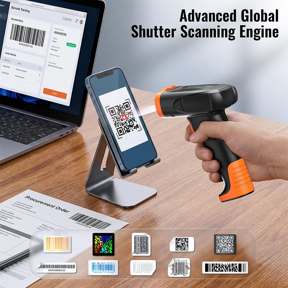 Thumbnail: Tera Barcode Scanner Wireless Handheld: with Battery 2200mAh Lithium-Polymer