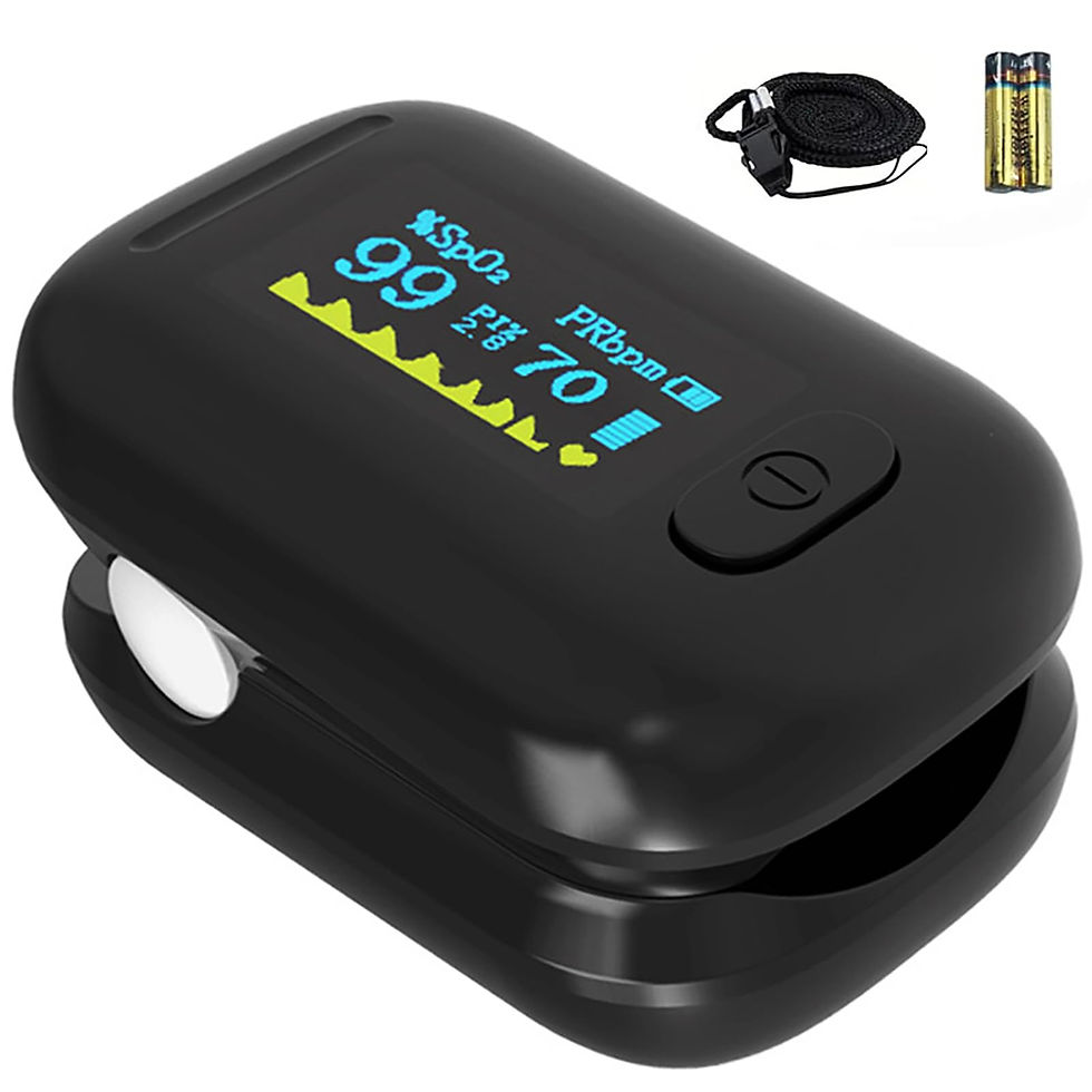 Fingertip Pulse Oximeter � Fast SpO_ & Pulse Monitor w/ Alarm & Cover Black