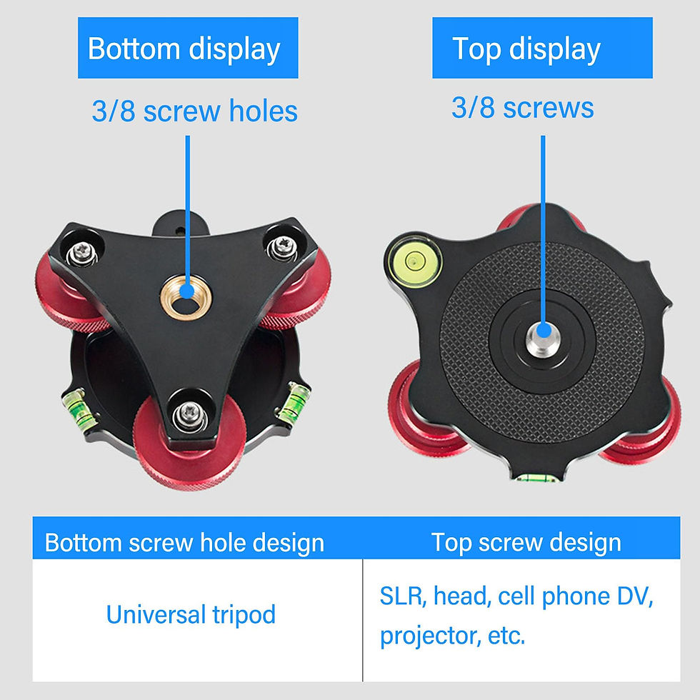 Thumbnail: Tripod Leveling Base with Bubble Levels, 3/8” Thread & 5° Angle Adjust