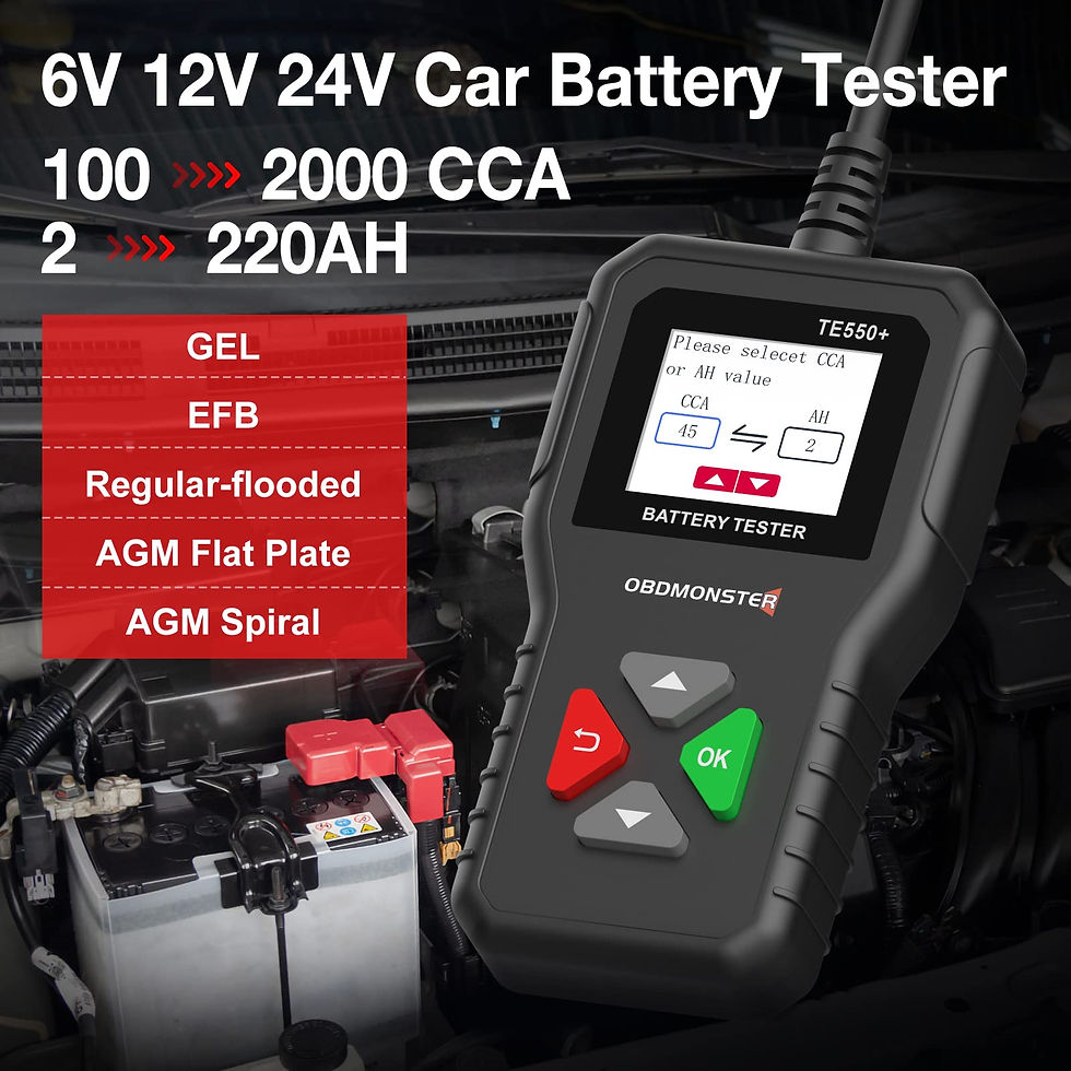 Thumbnail: 6V 12V 24V Car Battery Tester, Digital Auto Battery Analyzer, Charging System