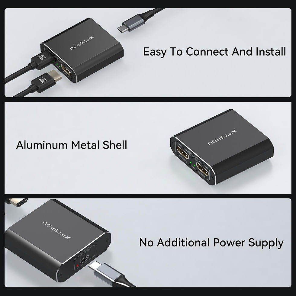 Thumbnail: USB A 3.0 or USB C to Dual HDMI Splitter, 4K30Hz Extended Display Adapter