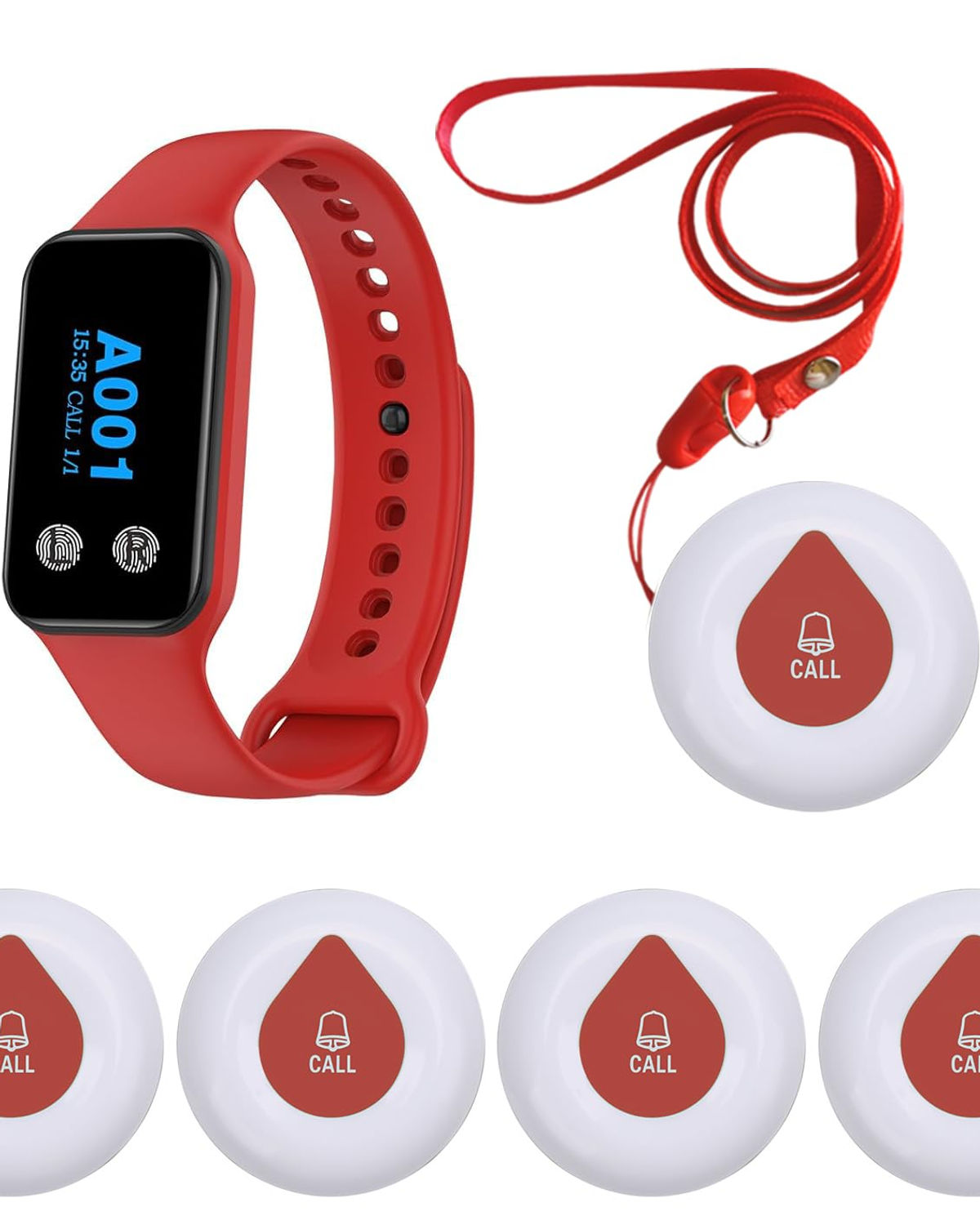 Wireless Call Button SOS Buttons and System Caregiver Pager Watch Receiver