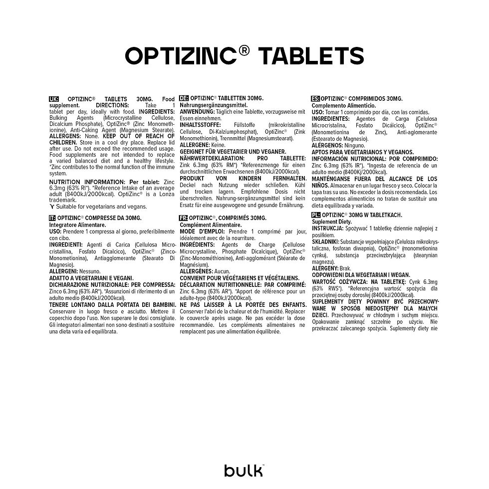Thumbnail: OptiZinc Tablets 30mg, 90 Count, High Potency Zinc Supplement