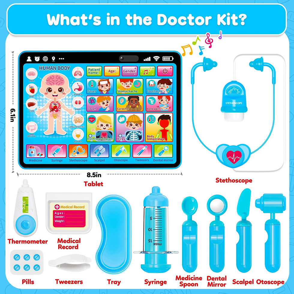 Thumbnail: Doctor Kit for Toddlers Kids Doctors Play Set with Tablet Toys Year Old Boy
