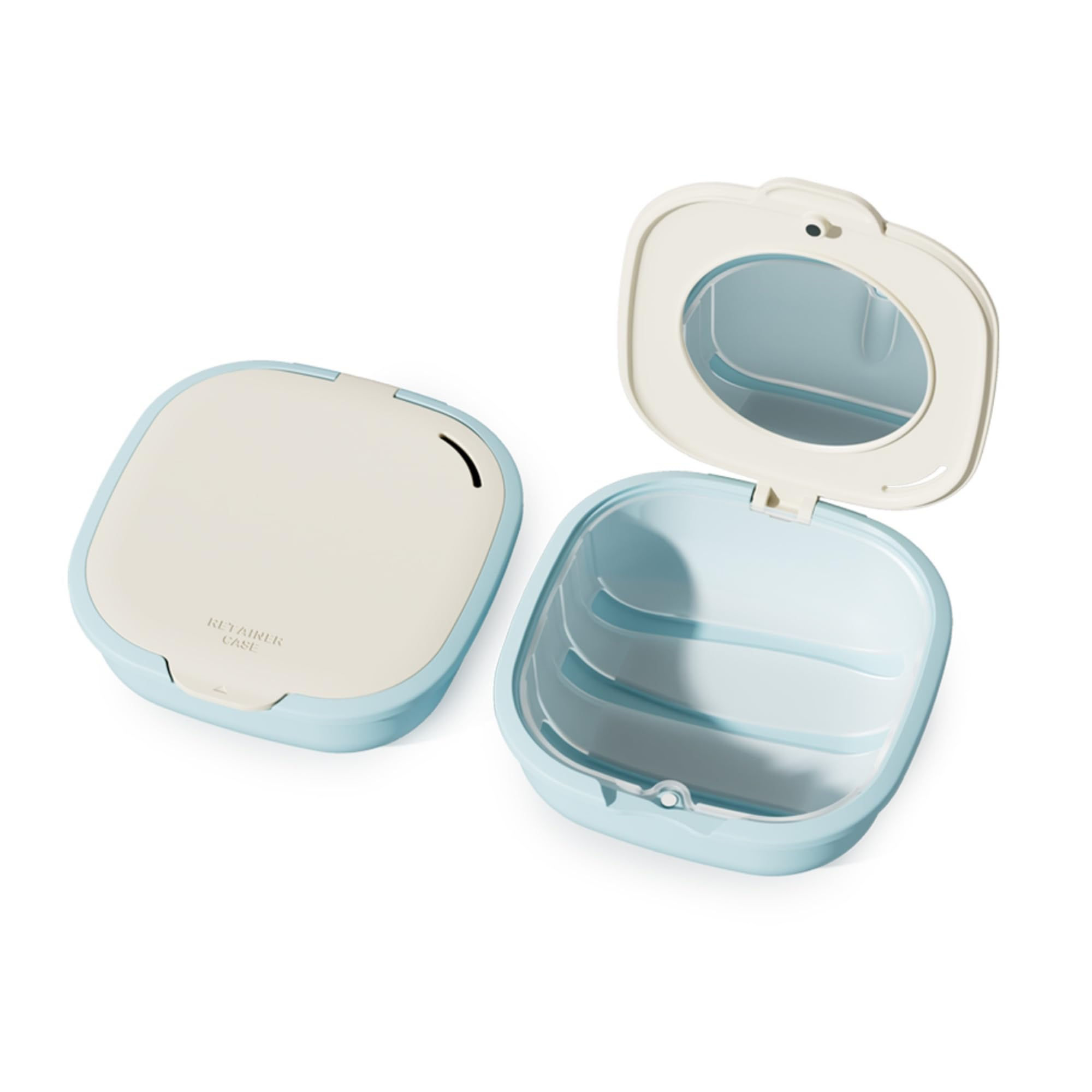 HyJeryty Case with & Vent Orthodontic Beige Retainer Mirror Closure Dental
