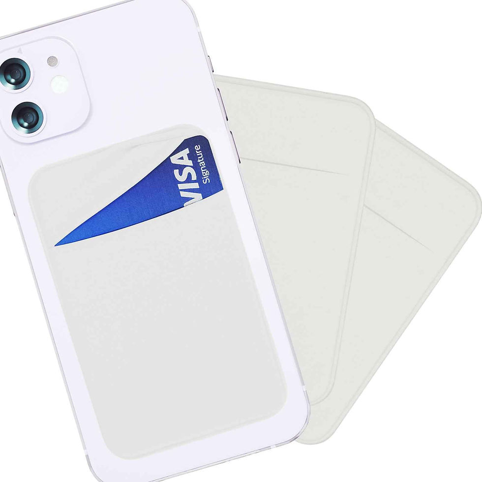Thumbnail: 3-Pack Adhesive Phone Card Holders for iPhone Case, Card Wallet Pocket Sleeve