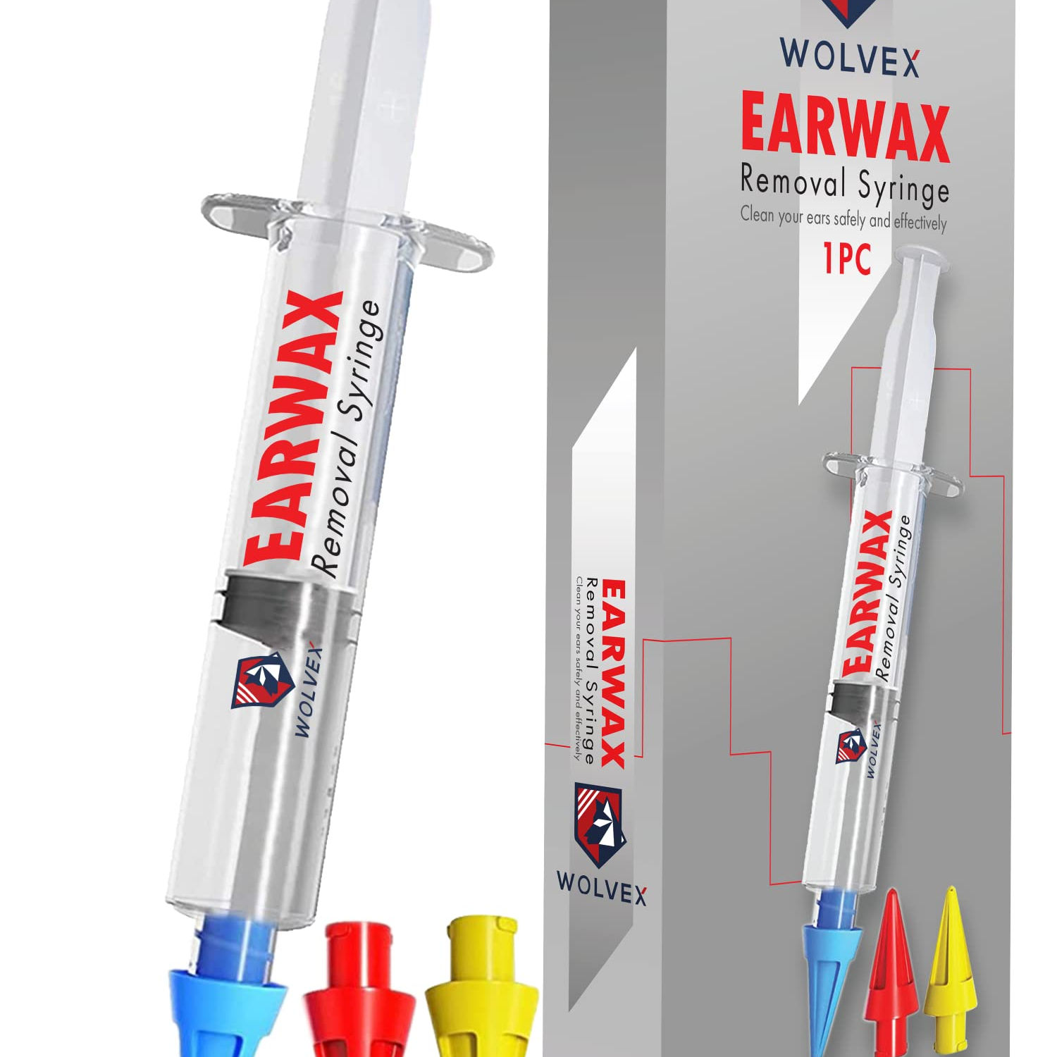 Wolvex Ear Wax Remover Kit � Soft Quad-Stream Tips for Safe, Effective Ear Care