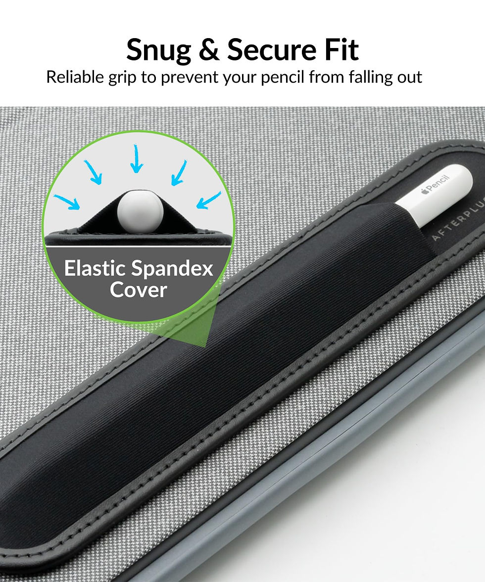 Thumbnail: Afterplug Stylus Holder, Adhesive Sleeve for Apple Pencil, Slate Blue