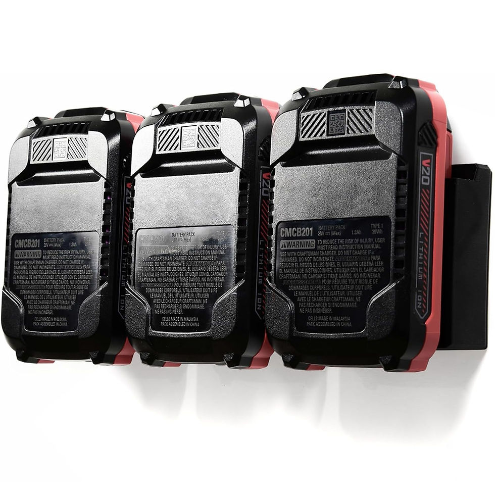 Thumbnail: Spartan Mount for Craftsman 20V Battery - 3 Slots Wall Storage Organizer
