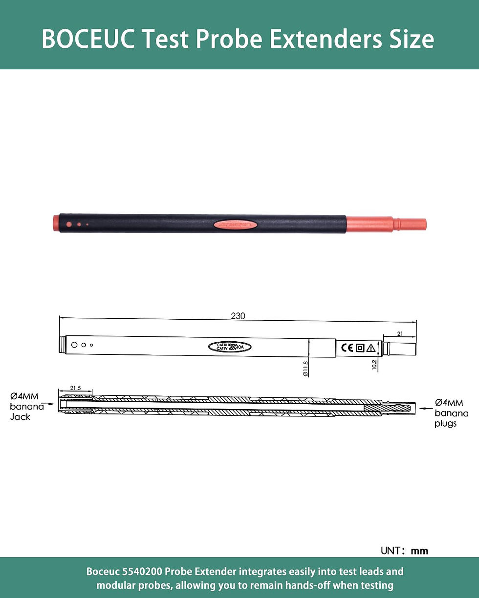 Thumbnail: Multimeter Leads, Test Probe Extenders Kit, Fits Between Probes& PCS, and