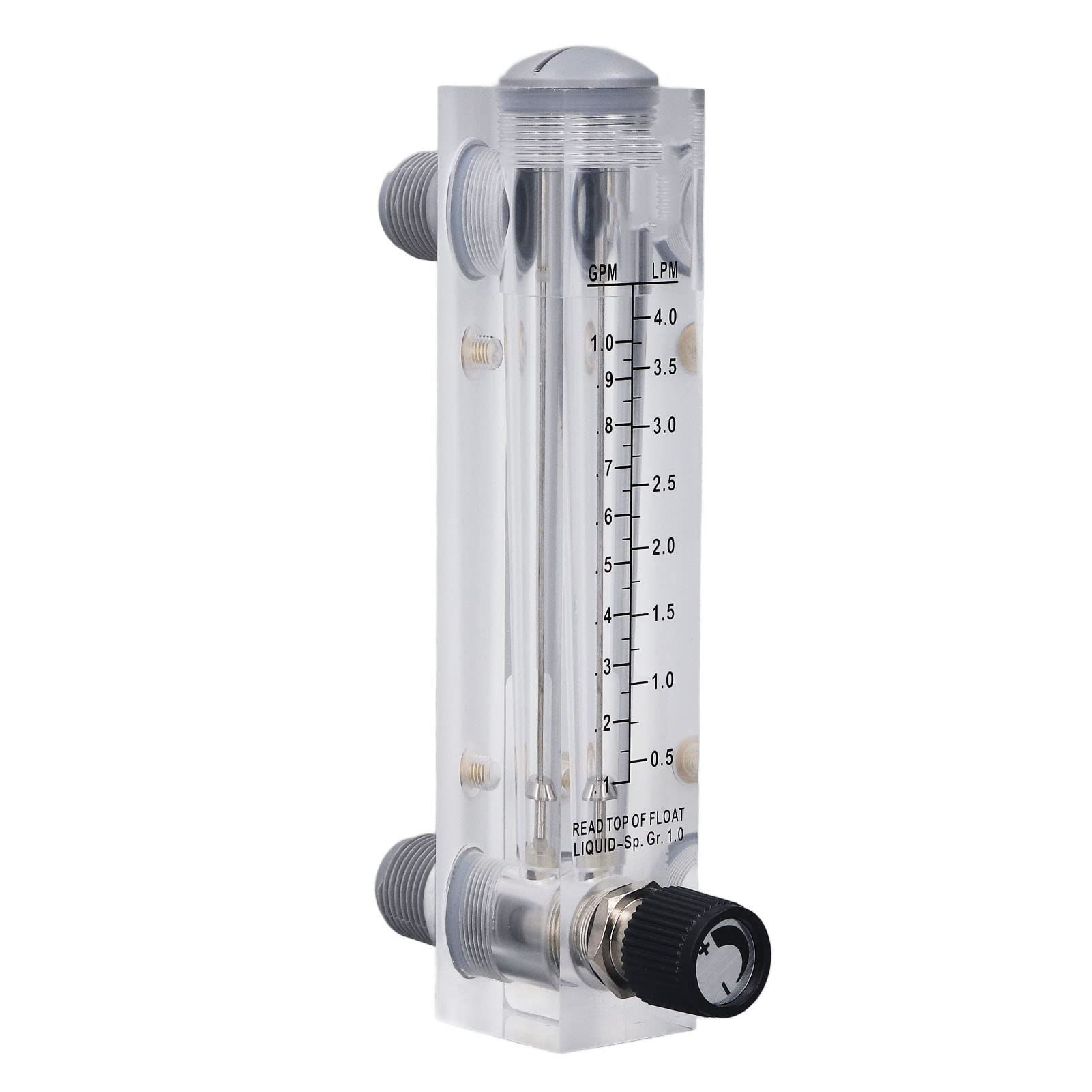 0.1-1GPM Liquid Adjustable Panel Type Acrylic Transparent Flowmeter Mount Meter