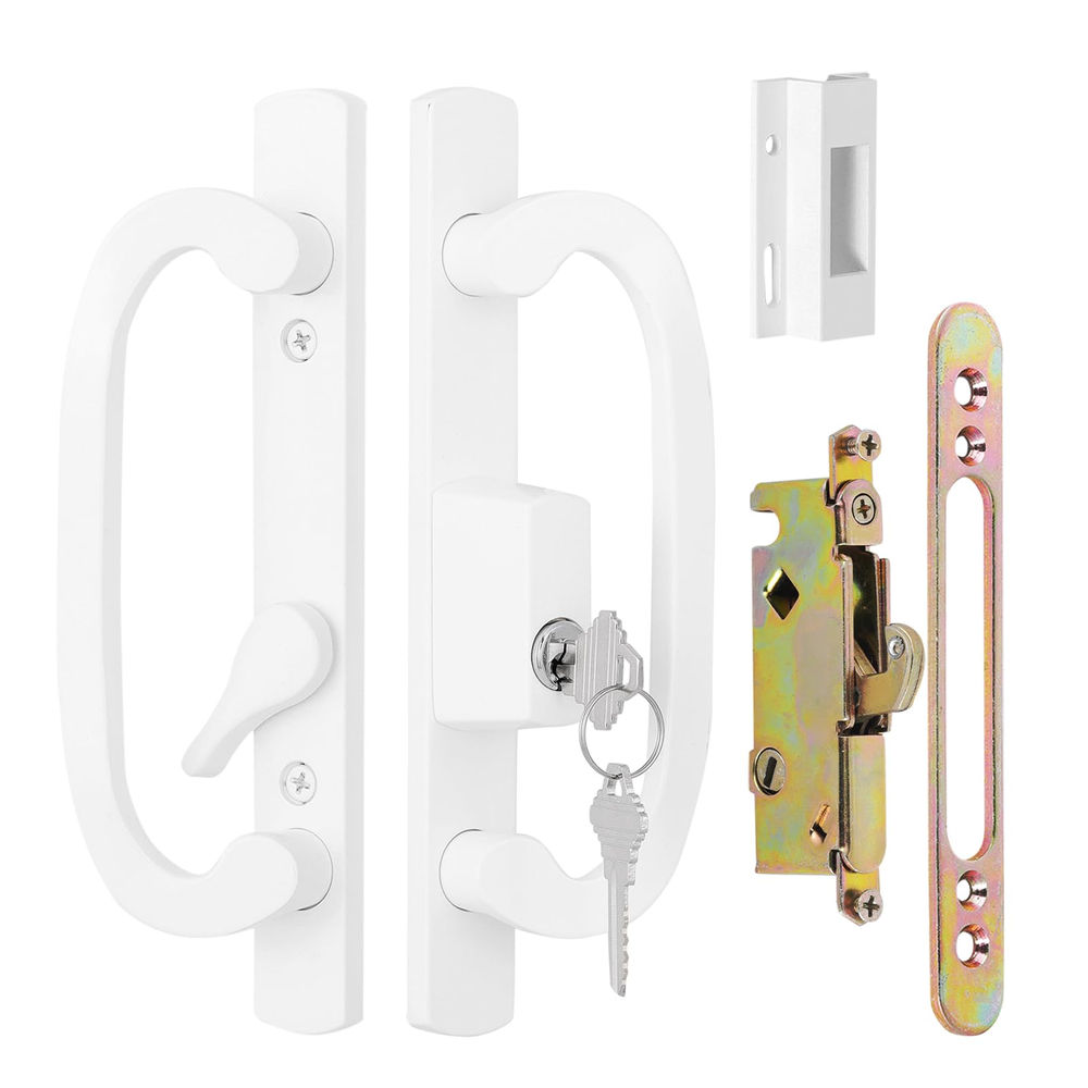 Sliding Glass Patio Door Handle Set with Mortise Lock and Key Cylinder