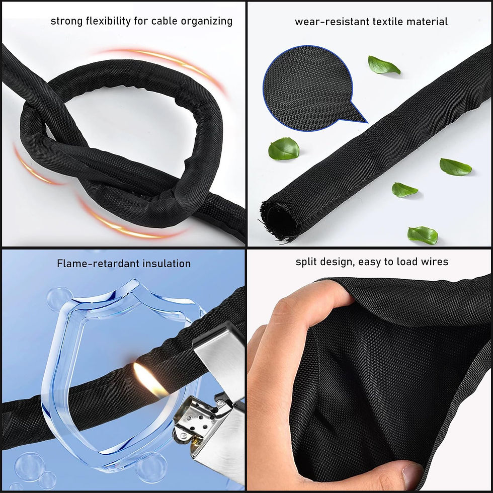Thumbnail: Cord Protectors for Pets, 10ft Split Wire Loom for Power/Cables, 1/4”