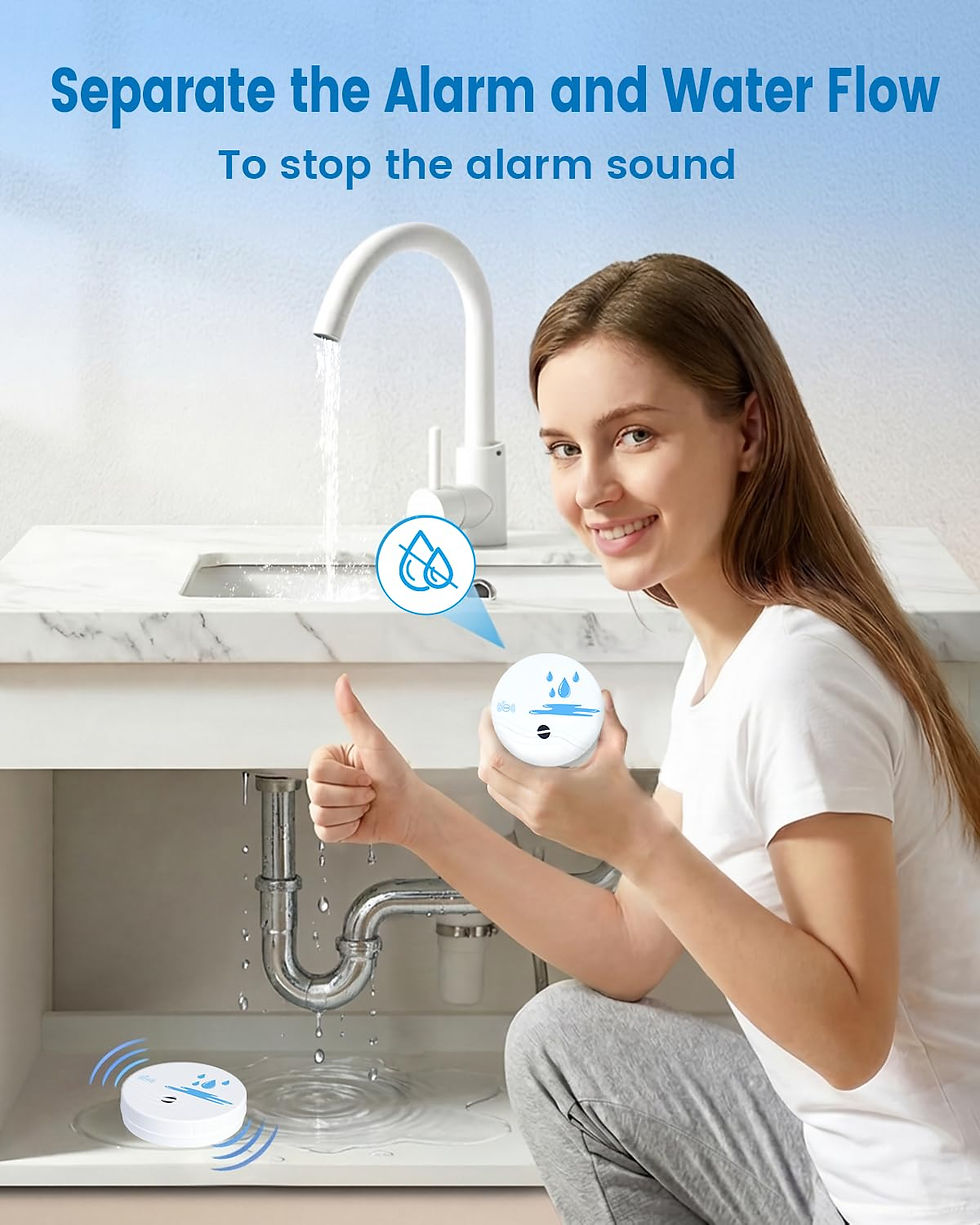 Thumbnail: 5 Water Leak Detectors for Waterproof Pack Home, 100dB Sensor Leak Detector