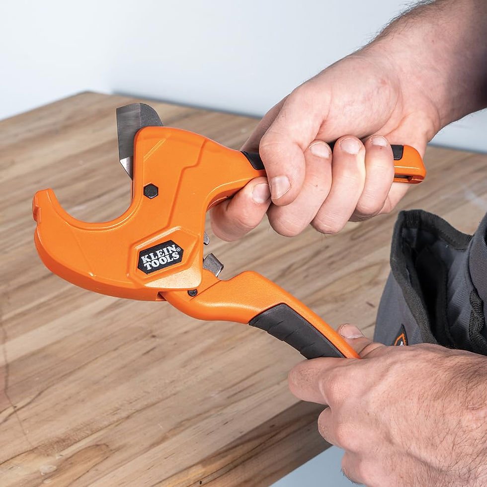 Thumbnail: Klein Tools PVC Pipe Cutter, Cuts I.D. PVC, CPVC, PEX Pipes, One-Handed