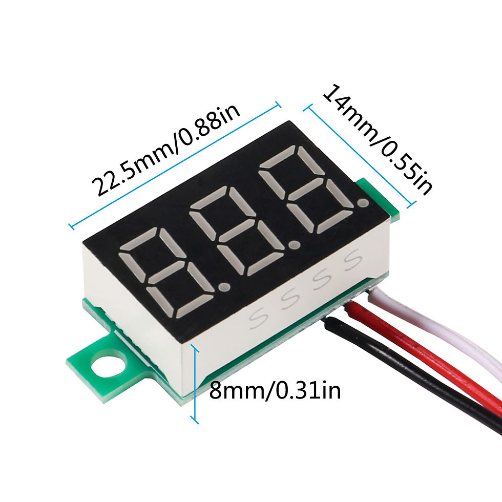 Thumbnail: 6PCS 3-Wire LED Voltmeter Tester - Blue/Red/Green DC 0-30V Display