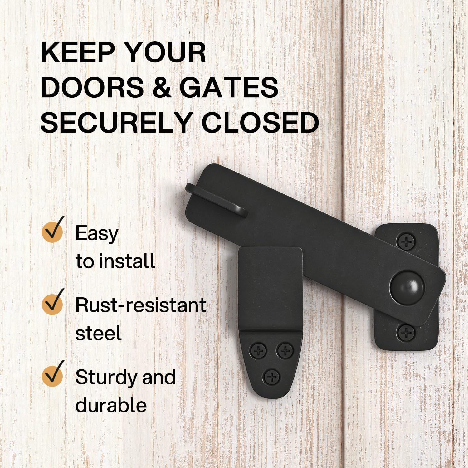 Barn Door Latch - Shed Latches and Catches Lock Iron Rustic Flip Hardware Kit