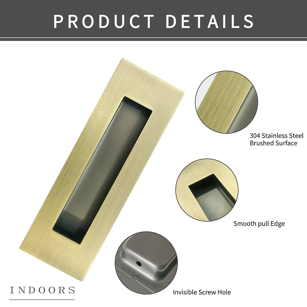 Thumbnail: Recessed Flush Pulls with Pull Antique Brass - Closet Door Handles Hardware